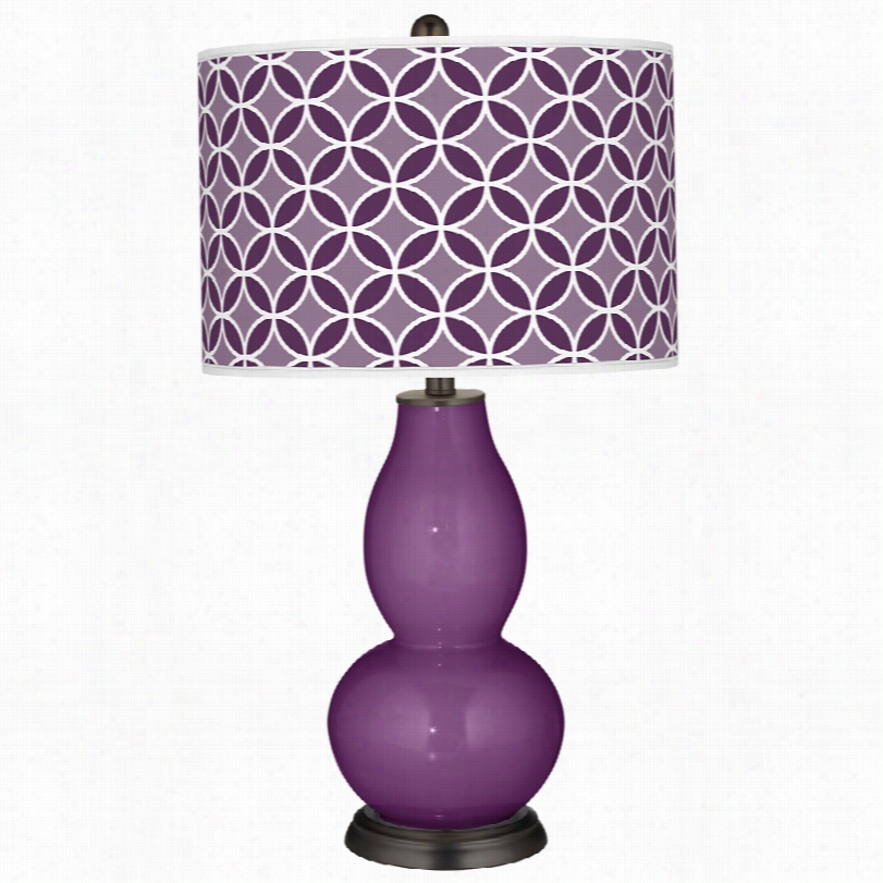 Co Ntemporary Kiono Violet With Double Gourd Glass Color Pluss Table Lamp