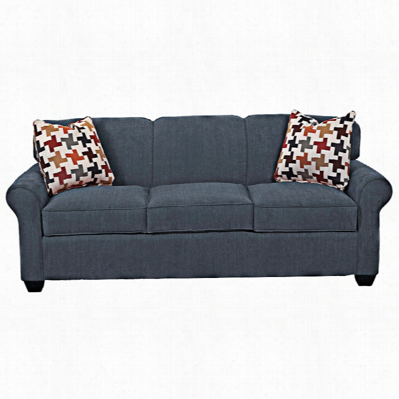 Contemporary Klaussner Mayhew  Moder Nnavy Upholstered Queen Sleeper Sofa