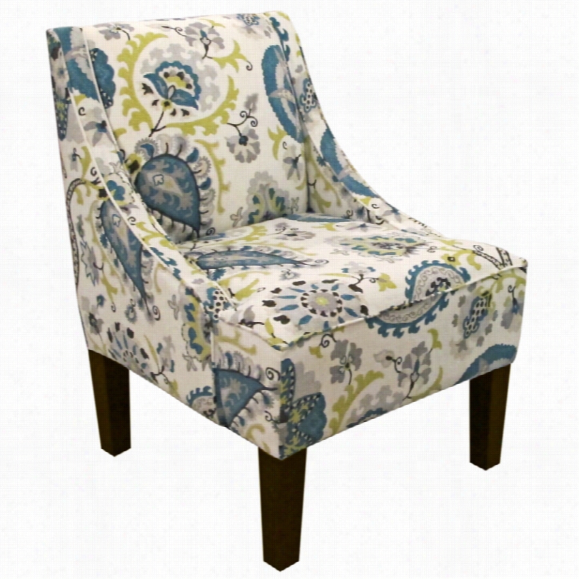 Contemporary  Ladbbroke Peacock Fabric Swoop 34-inch-h Weapon Chair
