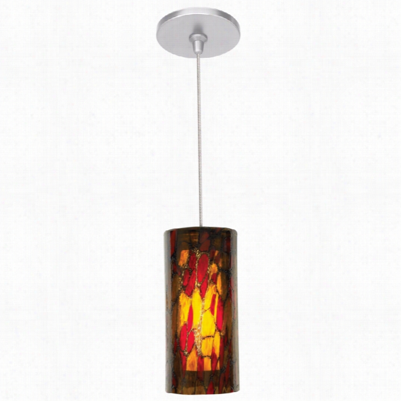 Contemporary Bl Lighting Abbey Amber Red Nickel 3 1/2-inch-w Pendant