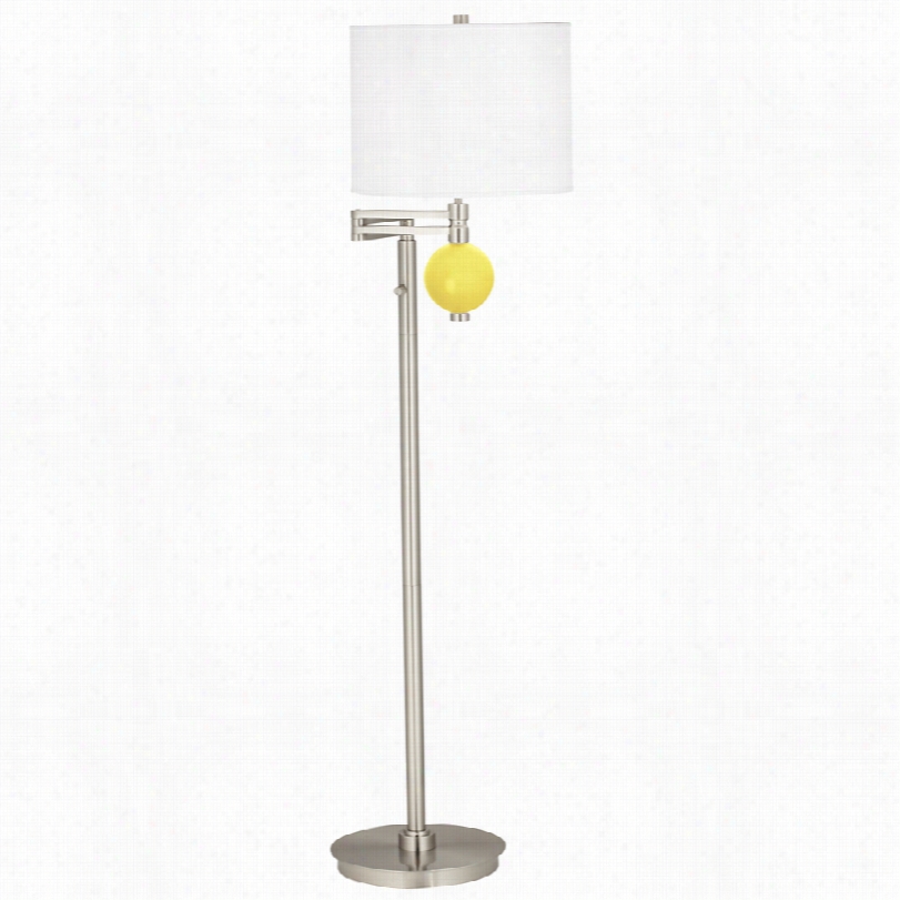 Contemporary Lemon Twist Yellow Niko 58-inch-h Swing Arrm Flooor Lamp