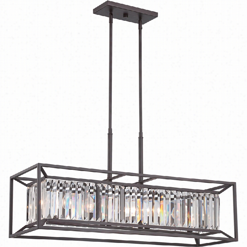 Contemporary Linares Vintag E Bronze 4-light Island Pendant