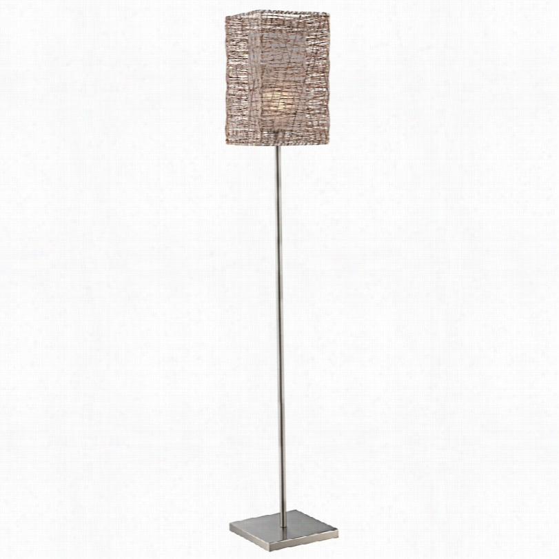 Contemporary Lite Source Cora Polished  Steel Modern Metal Floor Lamp