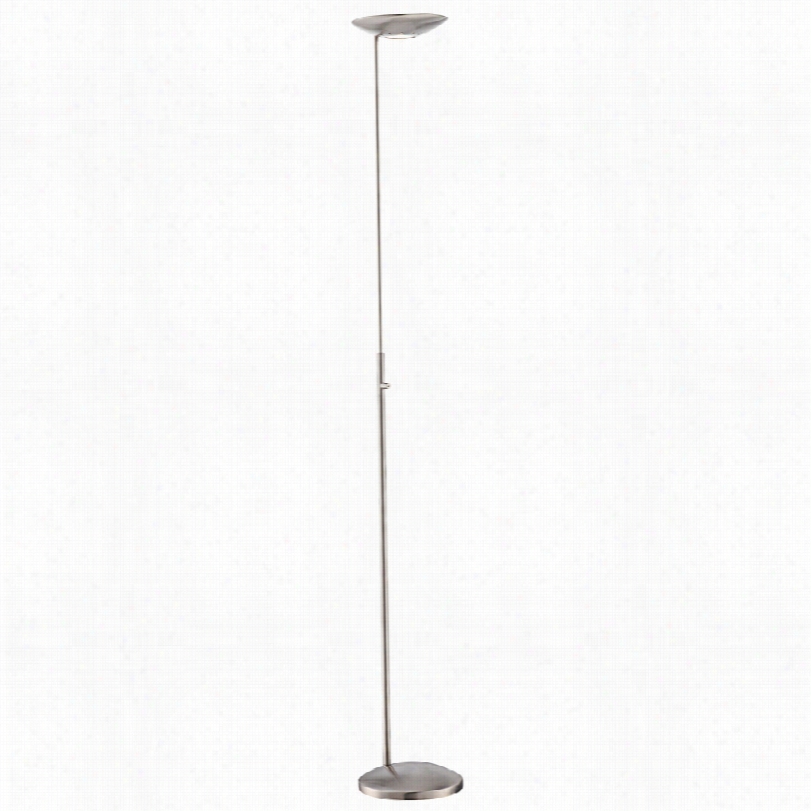 Contemporary Lite Source Taran Polished Steel Metal Modern Led Torchiere