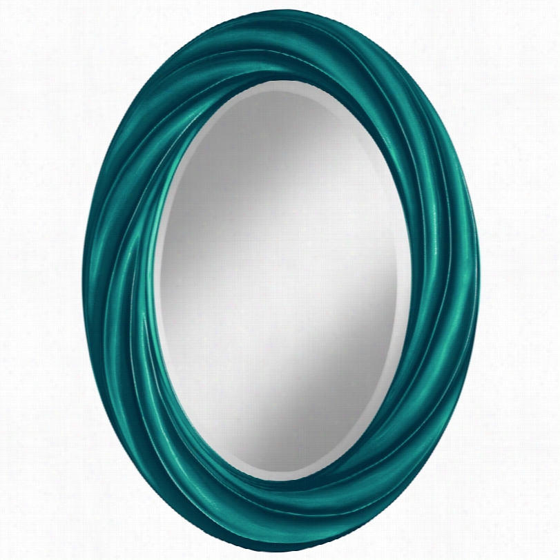 Contemporar Y Magic Blue Metallic Twist Oval Wall Mirror-22x30