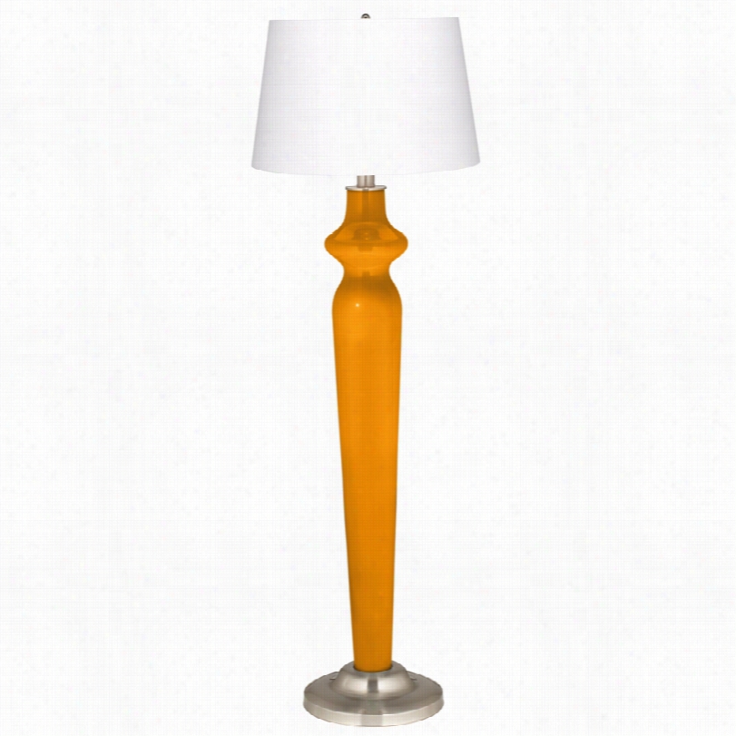 Contemporary Mango With White Shade Lido Color Plus Loor Lamp