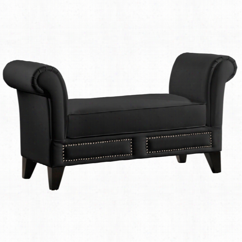 Contemporary Marsha Sc0ll Arm Modern Black 28 1/2-inch-h Bench