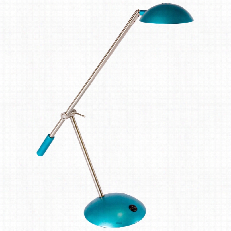 Contemporary Mighty Bright Blue Steel Adjustable Lux Dome Desk Lamp