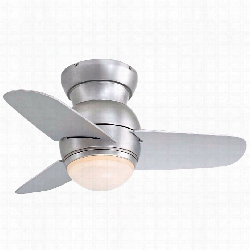 Contemporary Minka Aire Spacesaver Hugger Ceiling Fan - 26"" Brushed Hardness