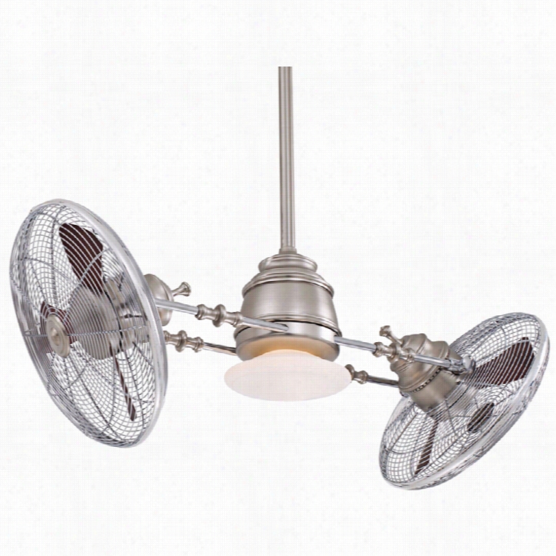 Contemporary Minka Aire Vintage Gyro Ceiling Fan - 42"&quott; Nickel/chrome