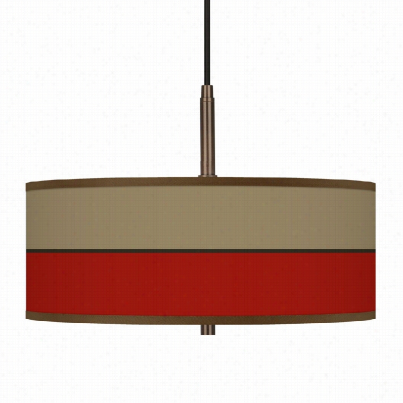 Contemporary Modrn Empre Red Shade  16-inch-w Pendant Chandelier
