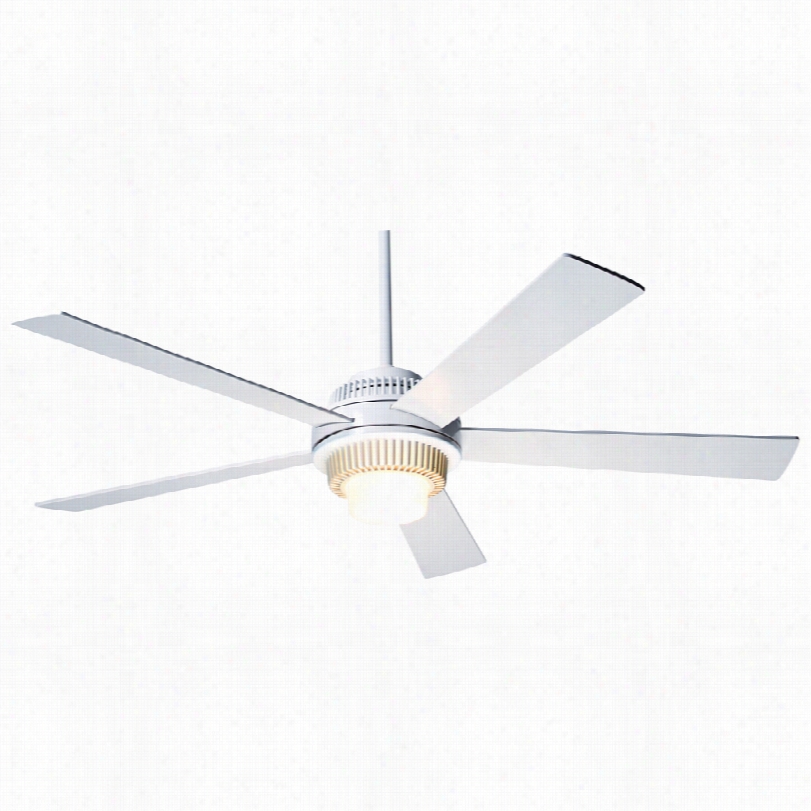 Contemporary Modern Fan Solis Gloss White Lighted 52-inch Ceiling Fan