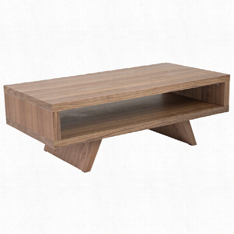 Contemporary Monique Light Walnut Rectangular Ccoffee Table