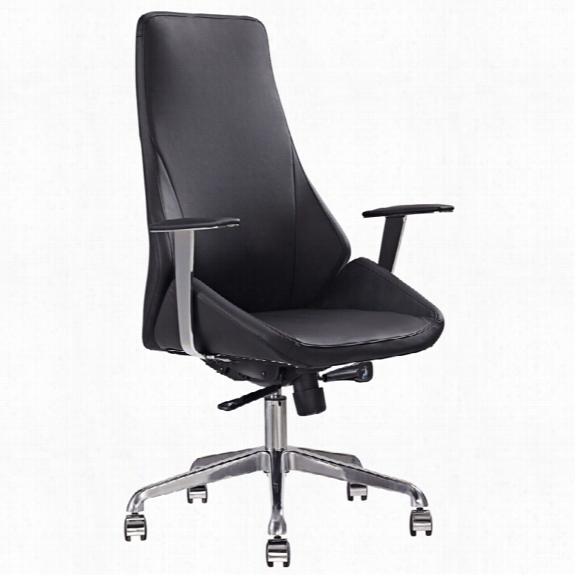 Contemporaryy Natasha Executive Black Faud Leather Adjustable Office Chair