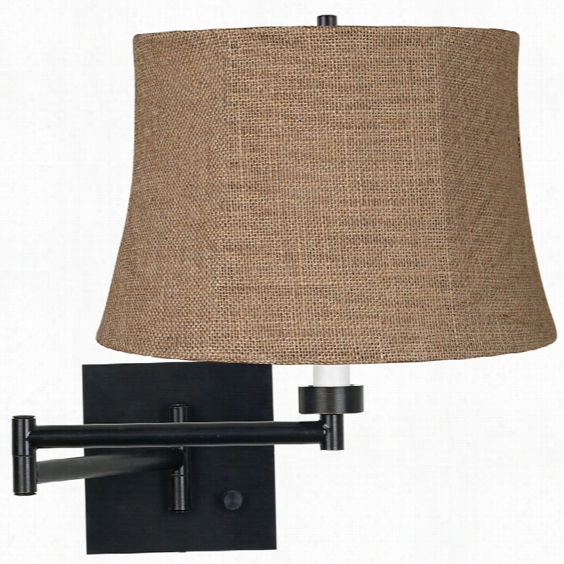 Contemporary Naturalb Urlap Espresso Plug-in Swi Ng Arm Wall Lamp