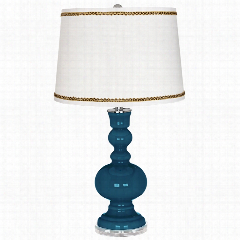 Conteemporay  Oceanside Apothecary Ta Ble Lamp With Twist Volute Trim