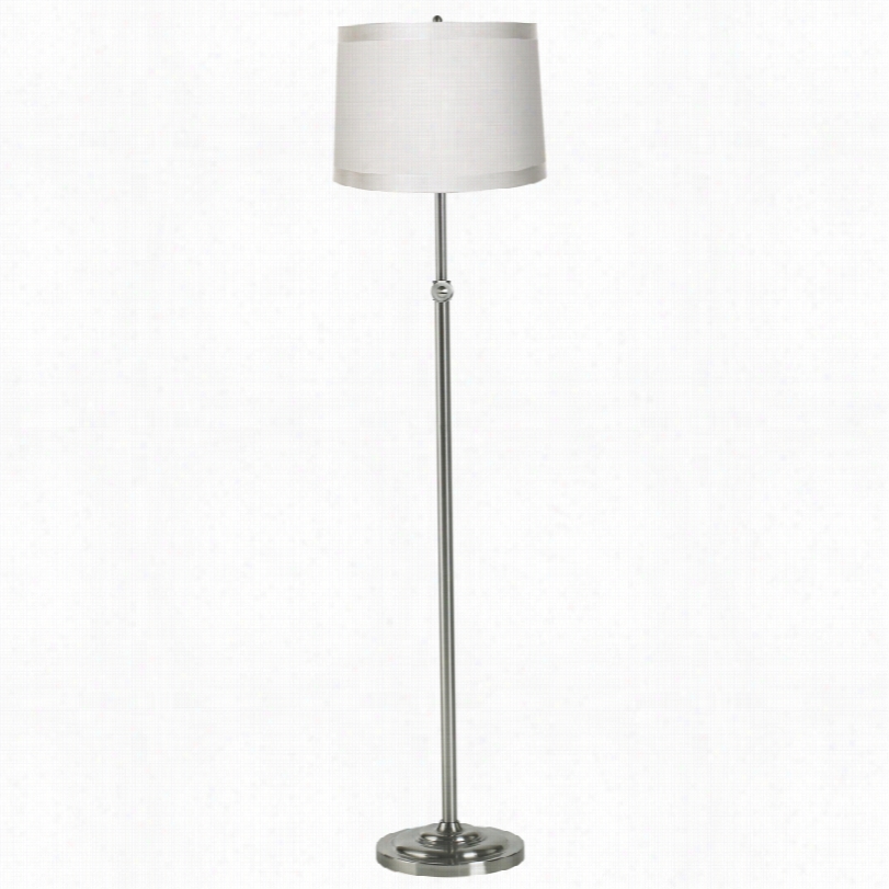 Contemporary Off-white Drum Shade Adjustable Floor Lamp