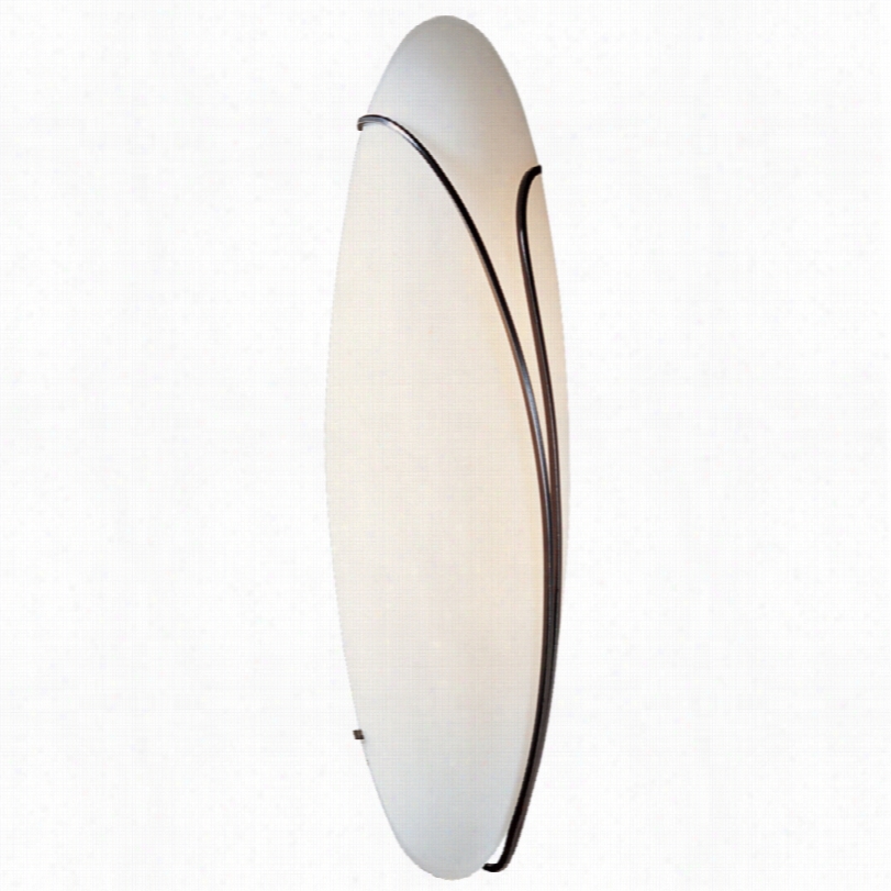 Contemporary Oval Reed Right Opal Glass 20-inch-h Wall Sconce