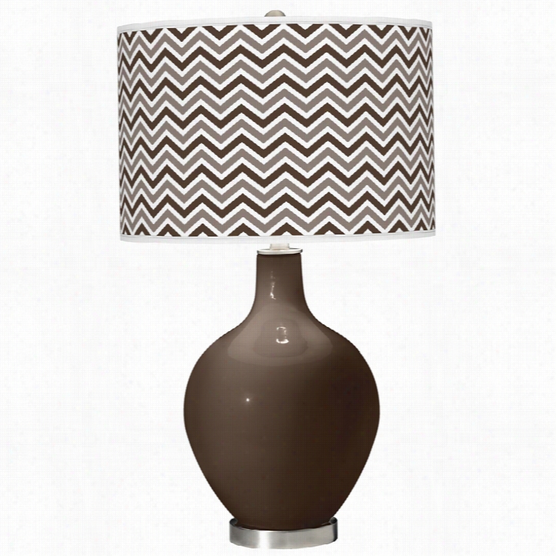 Contemporary Ovo Car Afe Brown With Narrow Zig Zag Coolr Plus Table Lamp