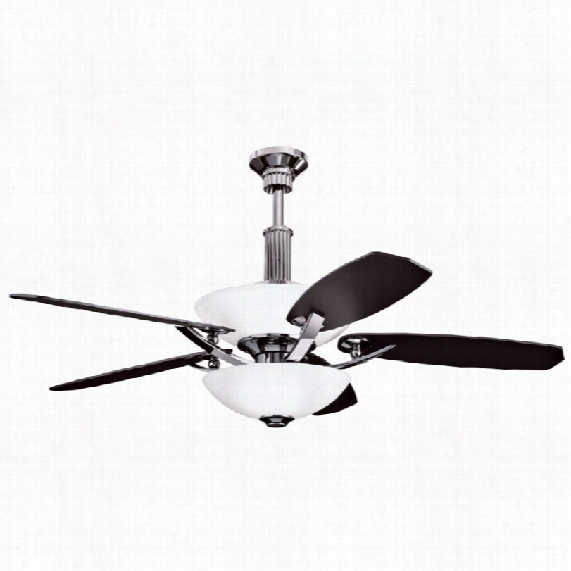 Contemporary Palla Ceiling Blow  With Light Kit - 56& Quot;" Midnight Chrome