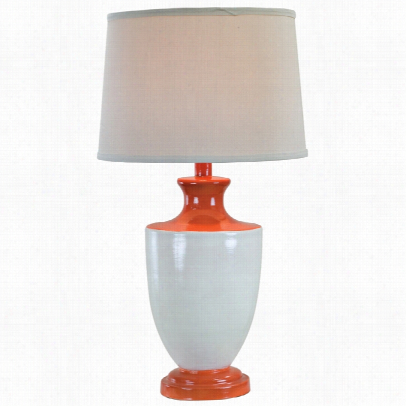 Contemporary Palmer Te Rra Cotta Orange Two-tone 29-inch-h Atble Lamp