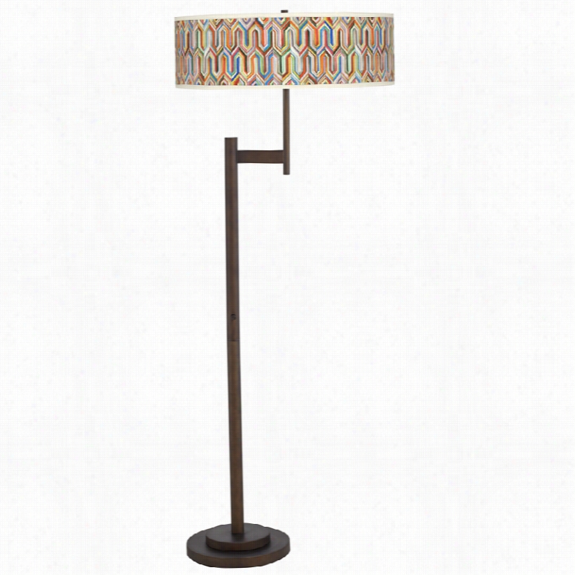 Conteporary Parker Light Blaster Synthesis Giclee Brown Floor Lamp