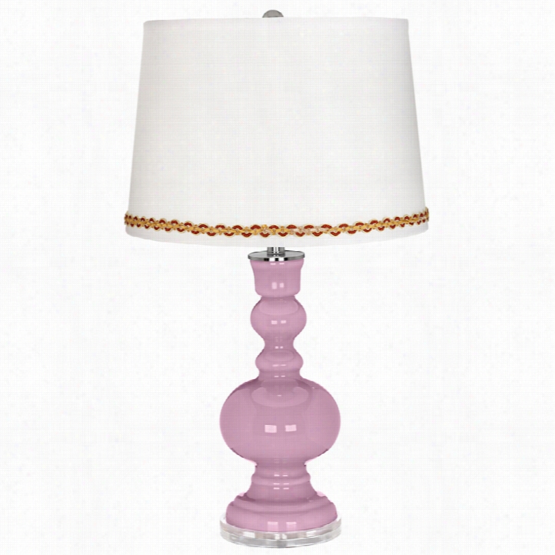 Contemporary Pink Heart's-ease Pharmacist Table Lamp With Serpentine Trim