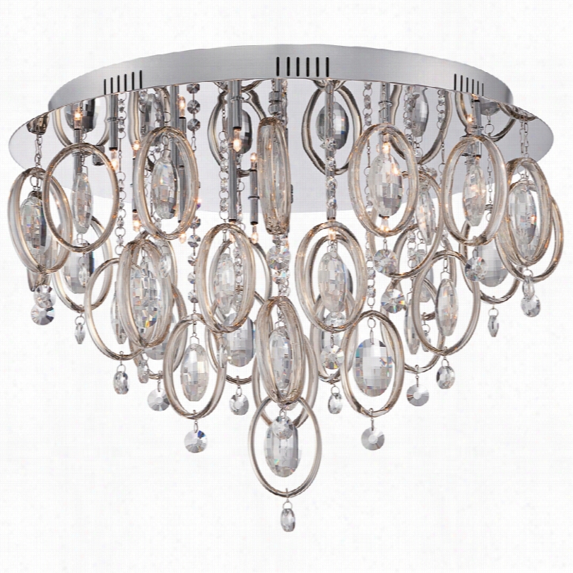 Contemporary Platinum Ela Contemporary Polished Chrome Ceiling Light