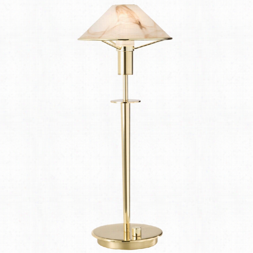 Contemporary Polished Brass Alabaster Brown Modern Holtkoetter Desk Lamp