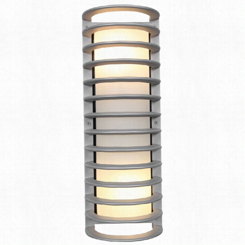 Contemprary Poseidon Satin Ribbed Led Outdoor Wall Light