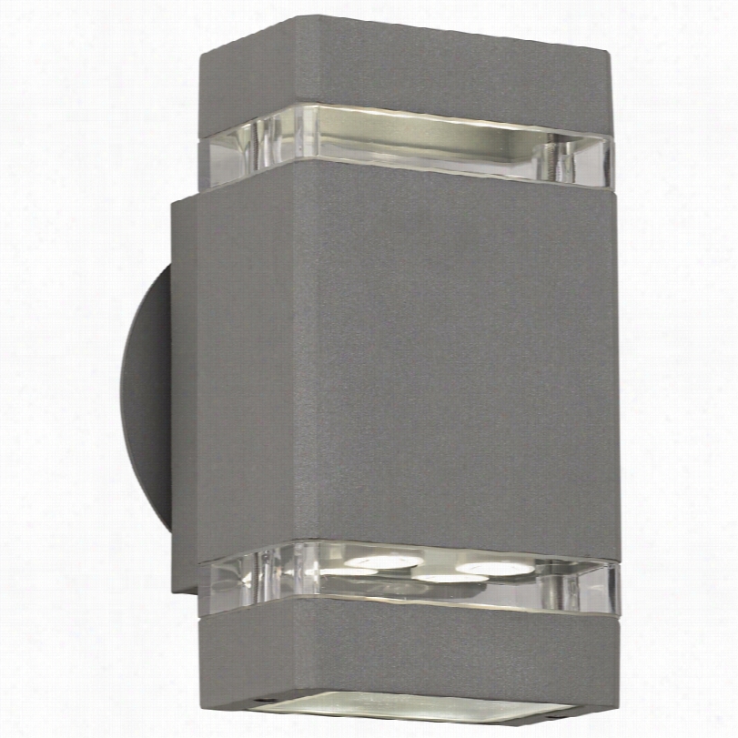 Contemporary Possini Euro Silver Graay 8-inch-h Outdoor Wall Light
