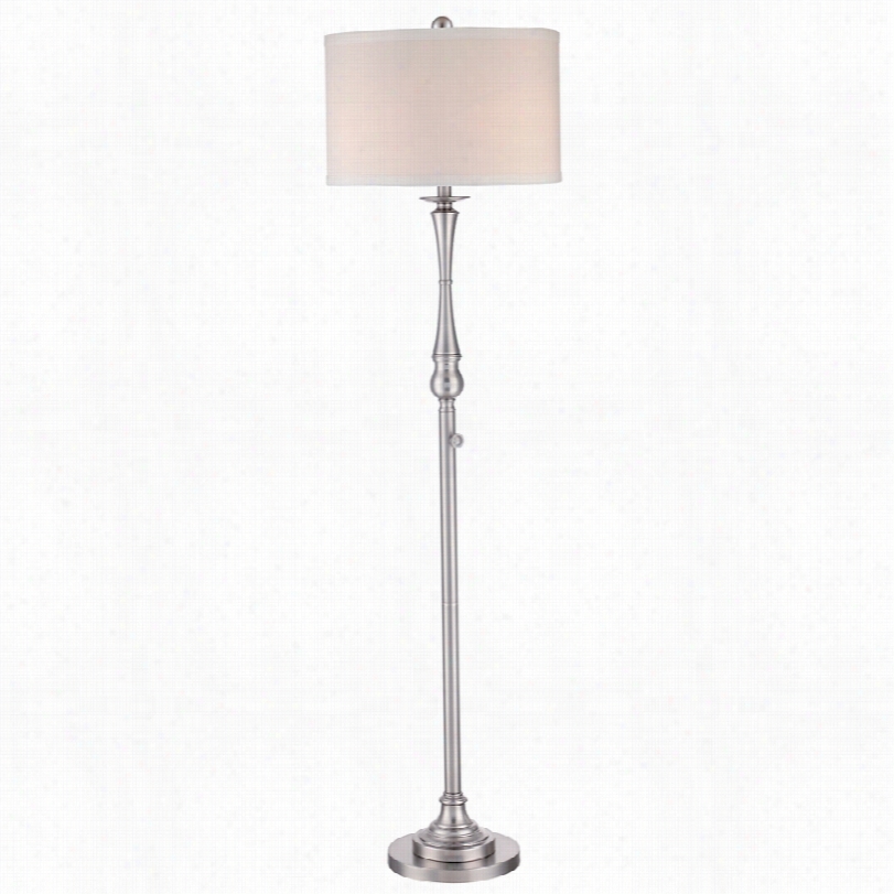 Contemporary Quoizel Ambrose Brushed Nickel 3-light Floor Lamp