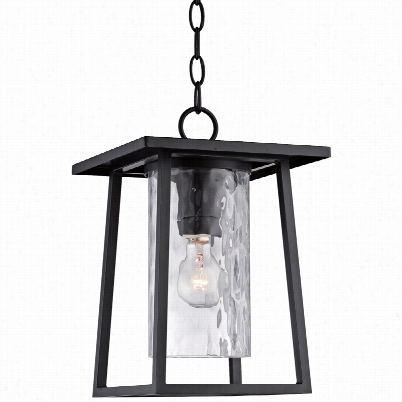 Contemporary  Quoizel Ldoge Black 13 1/2-inch-h Outdoor Hanging Light