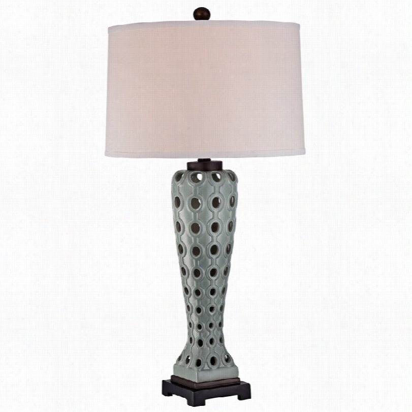 Contemporar Quoizel Saxony Cool Grqy Ceramic 31-inch-h Table Lamp