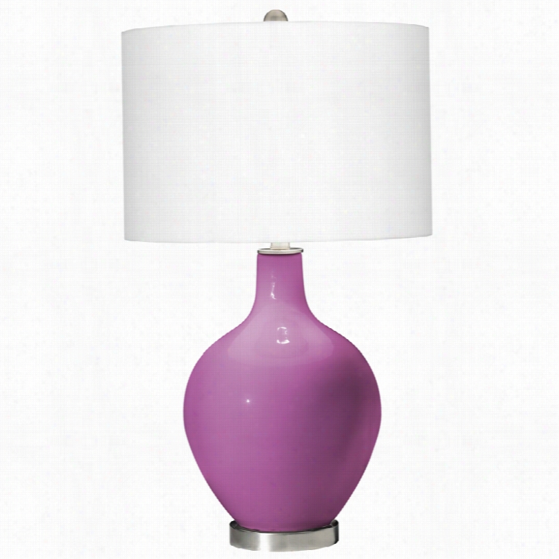 Contemporary Radiant Rochid White Linen 28 1/2-inch-h Ovo Table Lamp