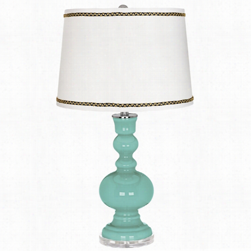 Contemporary Rapture Blue Apothecary Table Lamp With Ric-rac Adjust