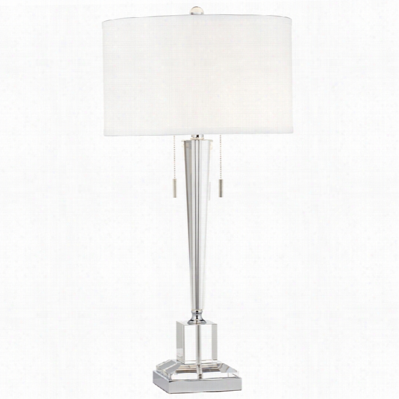 Contemporary Renee Clear Crystal Glass 330 1/2-inch -h Table Lamp