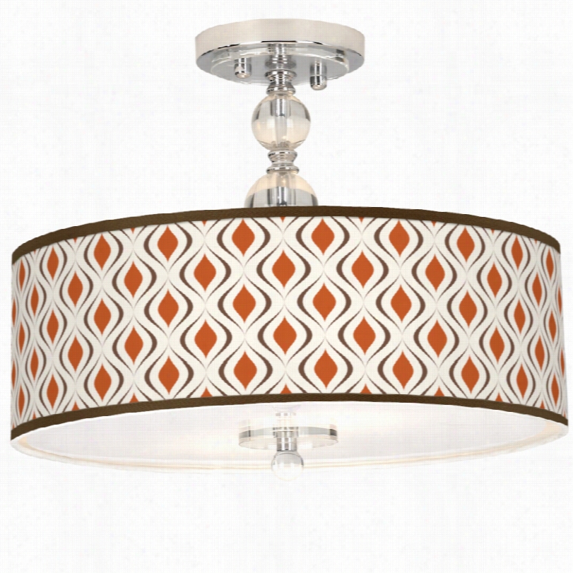 Coontempoarry Retro Lattice Giclee Semi-flush 16-inch-w Ceiling Ljght