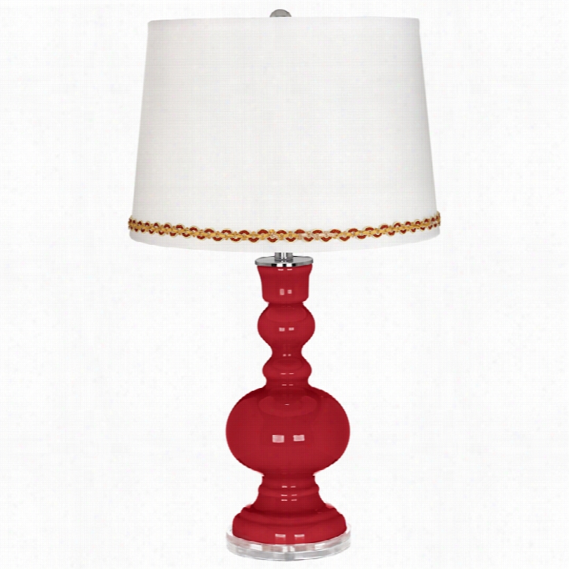 Contemporary Ribbon Red Apotheecary Synopsis Lamp With Serpentine Trim