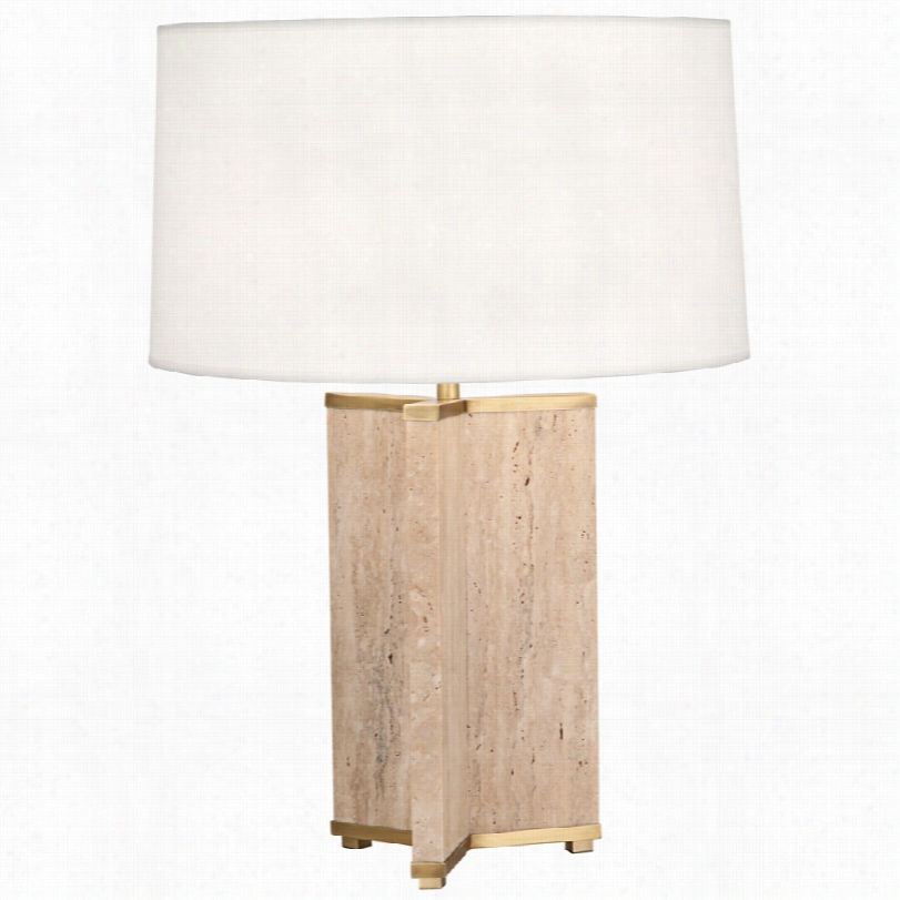 Contemporar Yrobert Abbey Fineas Travertine 28-inch-h Table Lamp