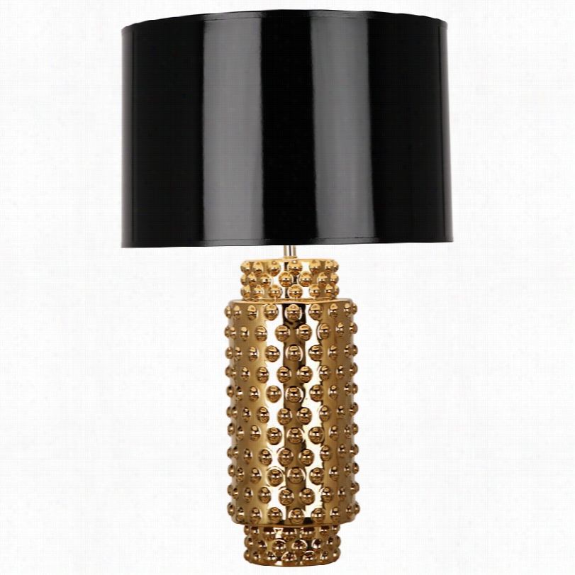 Contemporaryr Obert Abbey Large Dolly Balck Shade Gold Glaz E Table Lamp