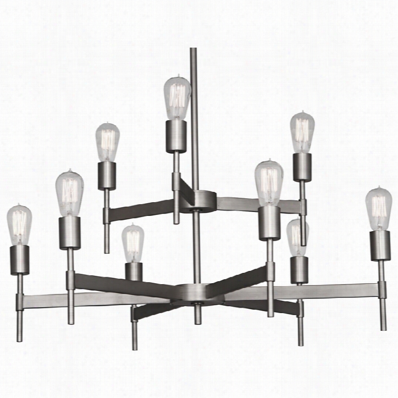 Contemporary Robert Abbey Petriolo 9-light Stainless Steel Chandelier