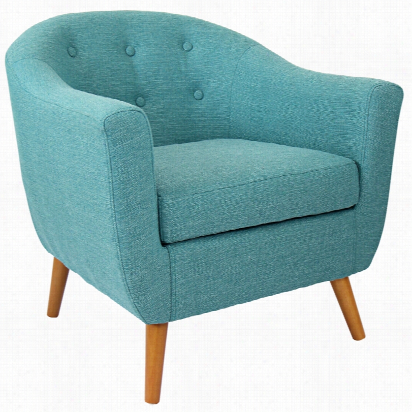 Contemporary Rrockwell Teal Woven Upho Lstered Acccent Chair