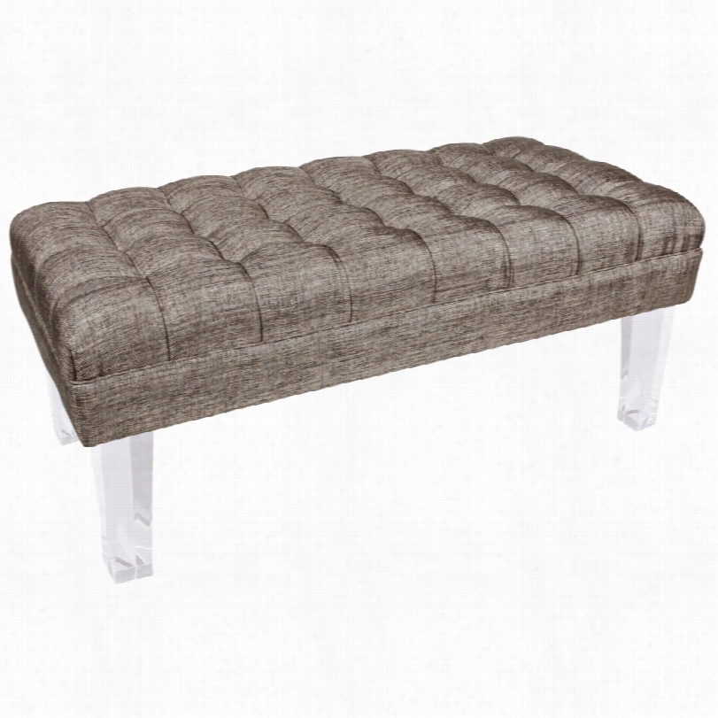 Contemporary Rojo 16 Monte Ca Rlo Ssilver Faabric 48-inch-w Bench