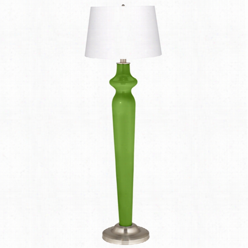 Contemporary Rosemary Green Iwth Steel Lido Ccolor Plus Floor Lamp