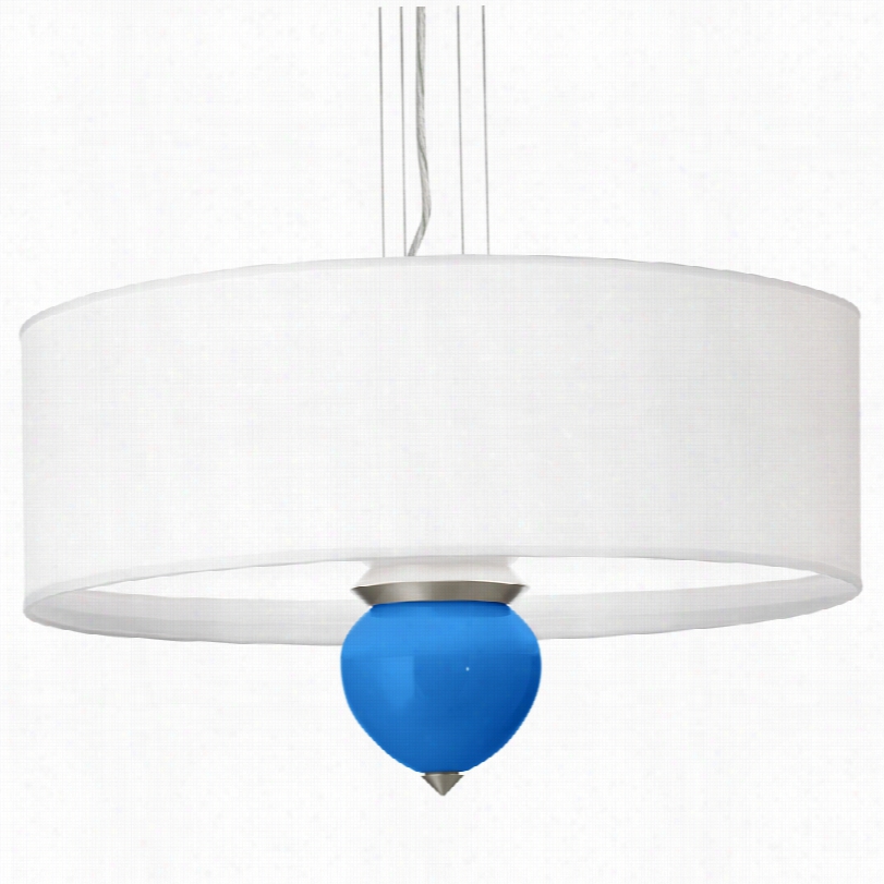 Contemporary Royal Blue Cleo Glass 24-inch-w Pendant Chandelier