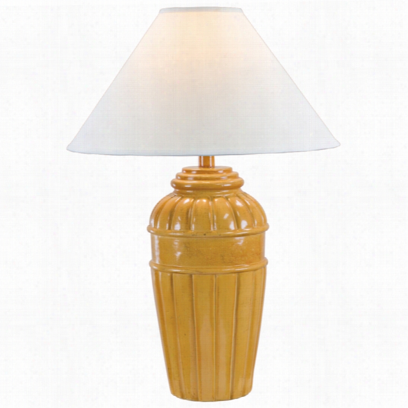 Contemporary Saginaw Ribbed Jug Citrus Yellow  Modern 30-inch-h Taable Lamp