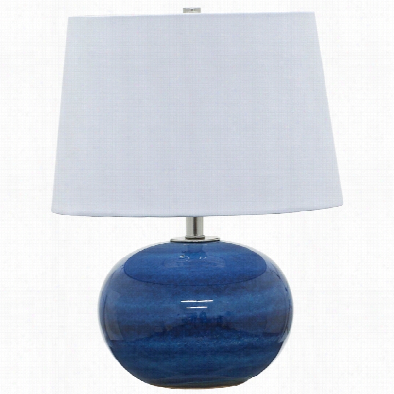 Contemporary Scatchard Glossy Blue Rounds Tonew Are 17-inch-h Taable Lamp
