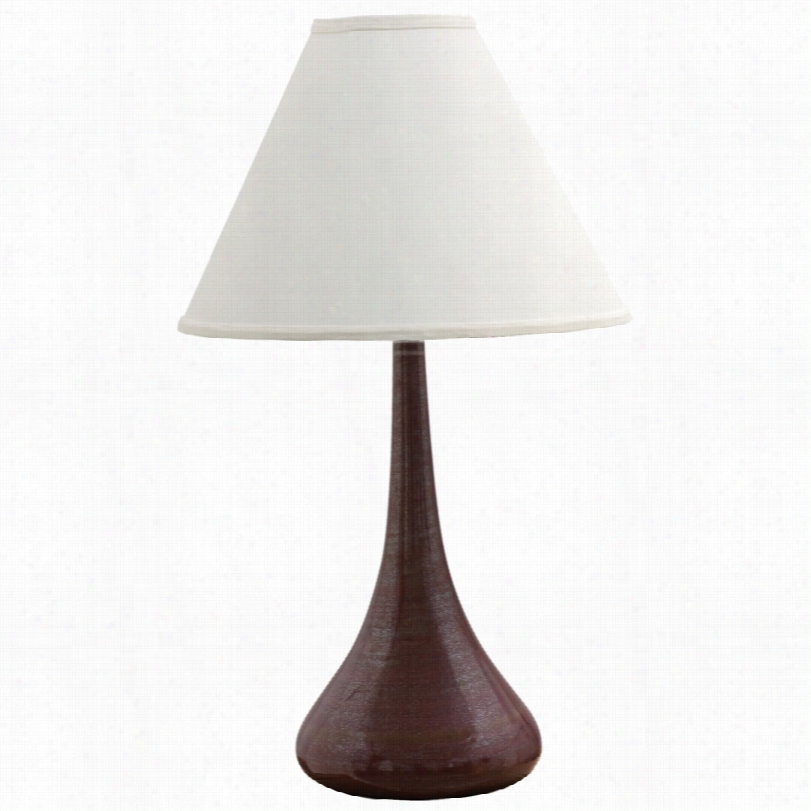 Contempoorary Scatchard Sstoneware Slim Iron Red 26-inc-h Table Lamp