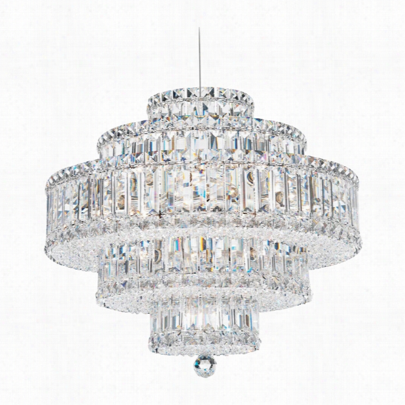 Contemporary Schonbek Plaza Silver With Crystal 22-light Chandelier